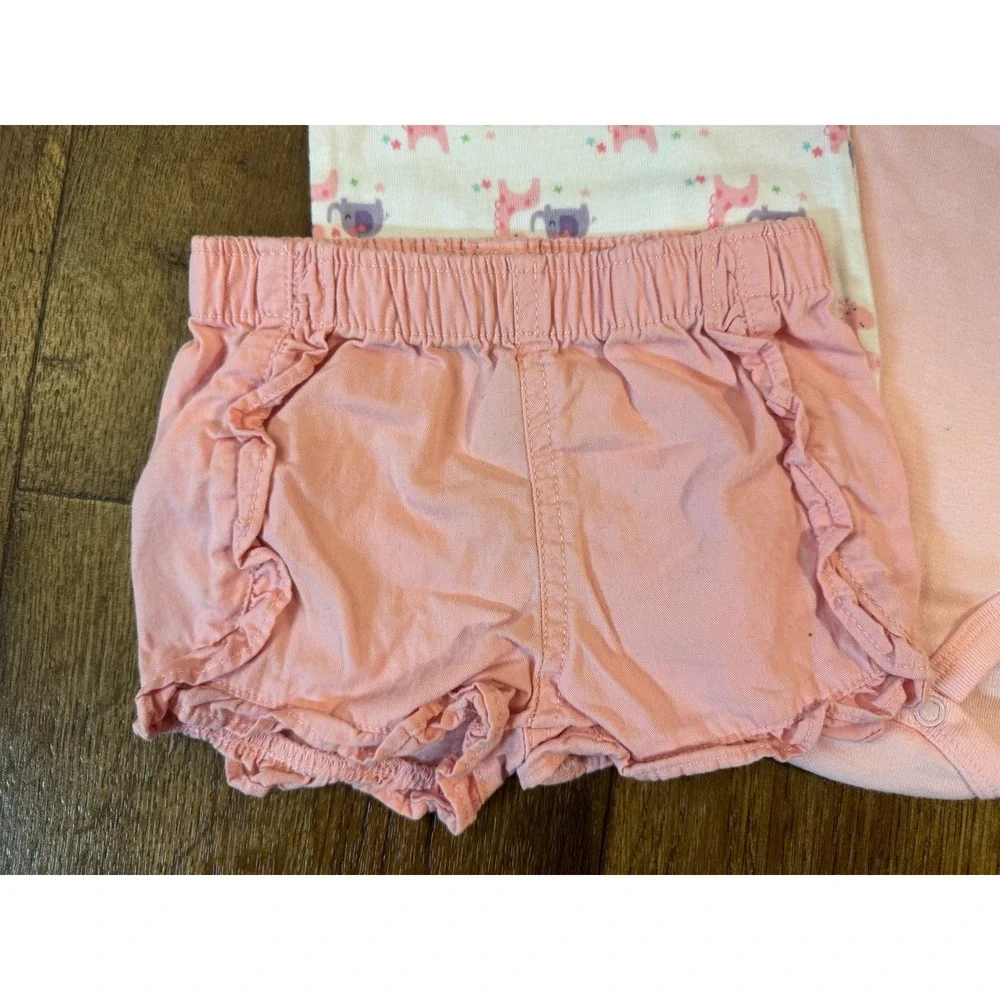 Baby Infant Girl Clothes 3/6 Months Bodysuits Summer Denim Shorts Bundle Outfits